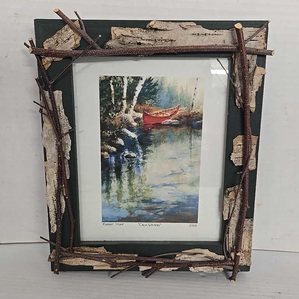 Robert‎ Stump "Calm Water" Print In Outdoor Themed Frame